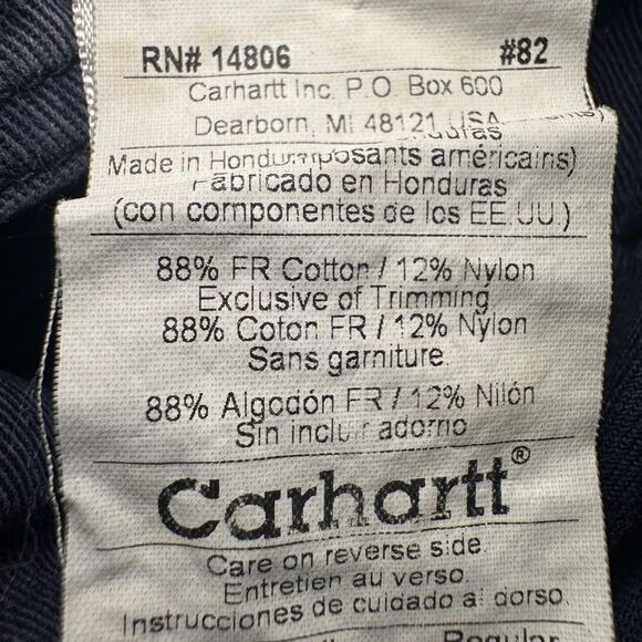 Carhartt Men’s XL Navy Flame Resistant FR Button Down Work Shirt FRS160DNY - Picture 6 of 6